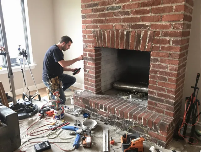 The Villages Chimney Sweep specialist finalizing chimney liner service in The Villages, FL