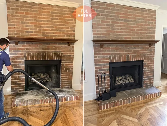 The Villages Chimney Sweep carefully sanitizing a fireplace in The Villages, FL