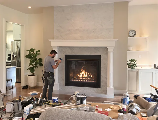 Newly installed fireplace by The Villages Chimney Sweep in The Villages, FL