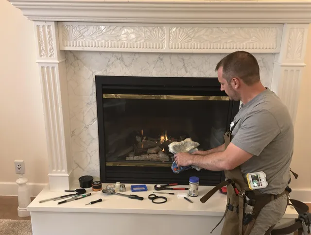 The Villages Chimney Sweep performing fireplace maintenance in The Villages, FL