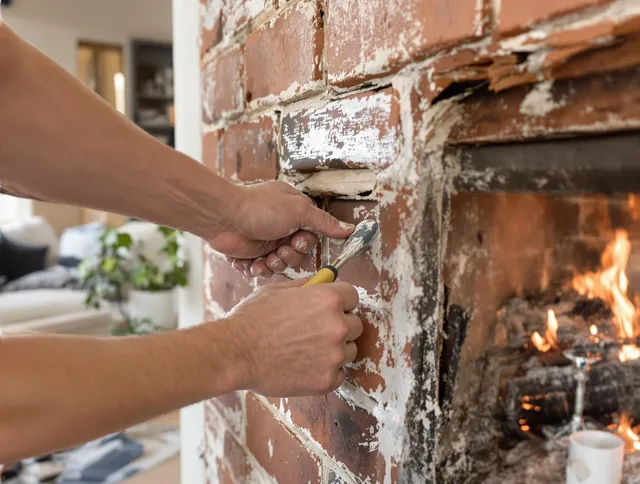 Routine fireplace repair by The Villages Chimney Sweep in The Villages, FL