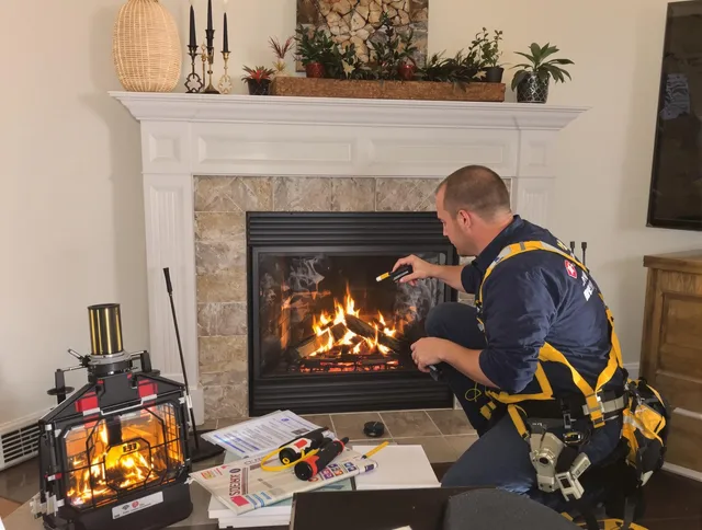 Safety-focused fireplace inspection by The Villages Chimney Sweep in The Villages, FL