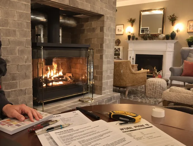 The Villages Chimney Sweep verifying fireplace safety measures in The Villages, FL